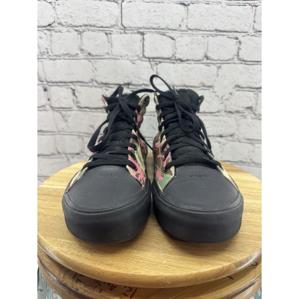STRAYE Venice Pink‎ Green Camo High Top Skateboarding Sneakers Men's Size 9.5 - Picture 2 of 13